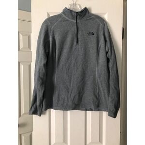 The North Face Womens Fleece Pullover Quarter Zip Gray Activewear L‎